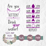 water tracker svg, water bottle svg, water bottle tracker, drink your water