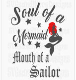 Soul of a mermaid mouth of a sailor anchor mermaid lover gift SVG dxf cutting files,sailor gift,cutting file cricut silhouette scan and cut