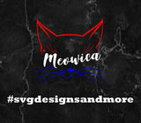 Meowica 4th of july svg dxf cutting file for cricut silhouette cameo,cat svg file,kitty svg file,digital file