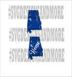 Distressed map of Alabama home svg dxf png cutting file for cricut silhouette cameo