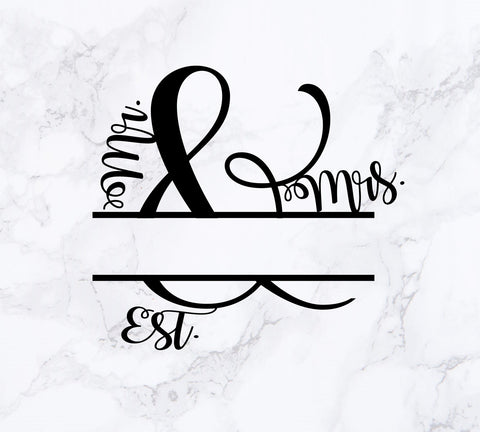 Mr and Mrs Split frame svg cutting file for cameo cricut silhouette,wedding cutting file,wedding svg,marriage svg file,clear acrylic