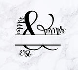 Mr and Mrs Split frame svg cutting file for cameo cricut silhouette,wedding cutting file,wedding svg,marriage svg file,clear acrylic