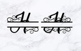 Split monogram letter H file svg dxf cutting file for cameo cricut silhouette,wedding cutting file,wedding svg,
