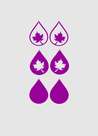 Fall leaf teardrop earring svg file,Leather earring template,Leather earring svg,Cricut silhouette cameo svg file,DIY Earrings,Teardrop svg