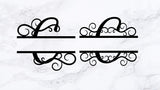 Split monogram letter C file svg dxf cutting file for cameo cricut silhouette,wedding cutting file,wedding svg,