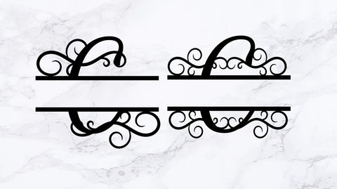 Split monogram letter C file svg dxf cutting file for cameo cricut silhouette,wedding cutting file,wedding svg,