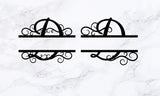 Split monogram letter D file svg dxf cutting file for cameo cricut silhouette,wedding cutting file,wedding svg,