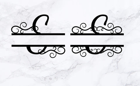 Split monogram letter E file svg dxf cutting file for cameo cricut silhouette,wedding cutting file,wedding svg,