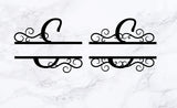 Split monogram letter E file svg dxf cutting file for cameo cricut silhouette,wedding cutting file,wedding svg,