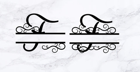 Split monogram letter F file svg dxf cutting file for cameo cricut silhouette,wedding cutting file,wedding svg,