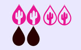Cactus teardrop earring svg file,Leather earring template,Leather earring svg,Cricut silhouette cameo svg file,DIY Earrings,Teardrop svg