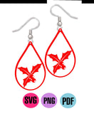 Holly faux leather teardrop earring template,Christmas earring template,Earring svg,Faux leather earring svg,Earring file for cricut