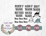 baby shark svg,mommy shark svg,daddy shark svg,shark family svg