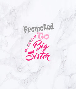 Promoted to big sister announcement svg dxf cameo silhouette cricut laser cutting file,