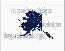 Distressed map of Alaska 4th of july svg dxf png cutting file for cricut silhouette cameo