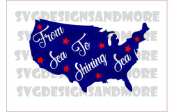 From sea to shining sea fourth of july svg,4th of july svg,red white and blue svg,america svg,cricut svg file,laser cutting file,