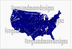 Distressed map of USA America 4th of july svg dxf png cutting file for cricut silhouette cameo