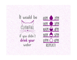 It would be clawful cat water bottle water tracker,water tracker svg,cricut water tracker file,water bottle decal file
