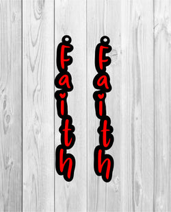 Faith Earrings svg,leather earrings svg,Faux leather earring svg,Faux leather earring template,Earring cut file for cricut